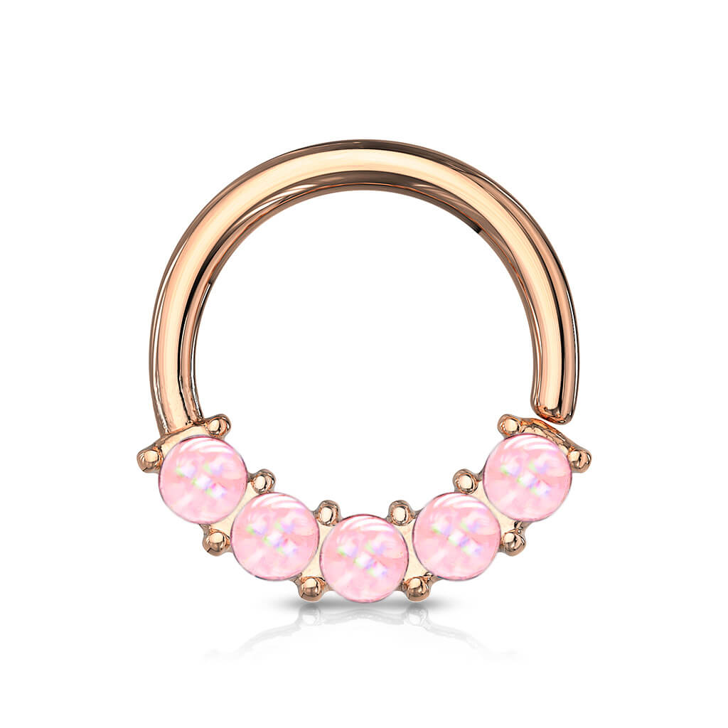 Anello Piercing 5 pietre sintentiche brillanti Pieghevole