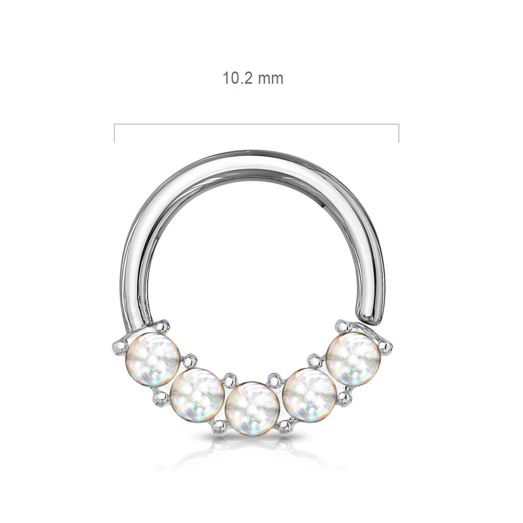 Anello Piercing 5 pietre sintentiche brillanti Pieghevole
