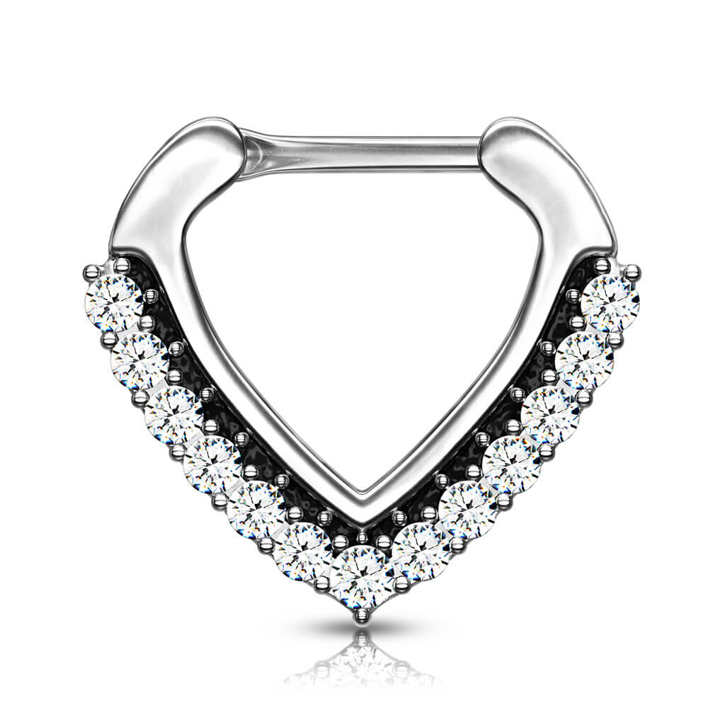 Piercing Septum Triangolo a scatto Zirconia Clicker