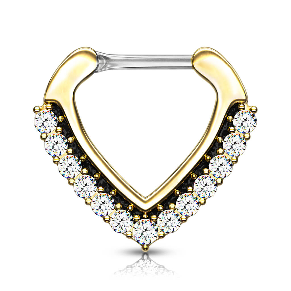 Piercing Septum Triangolo a scatto Zirconia Clicker