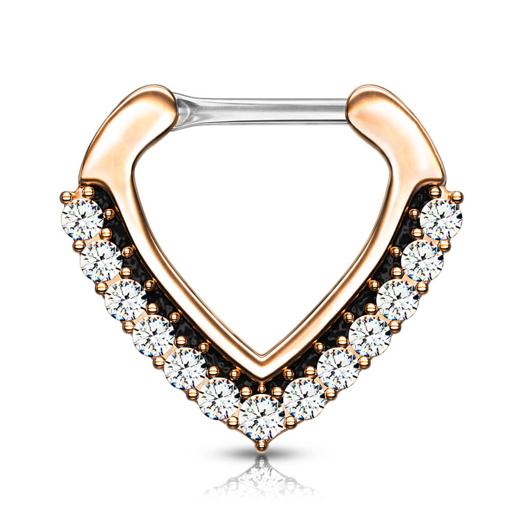 Piercing Septum Triangolo a scatto Zirconia Clicker