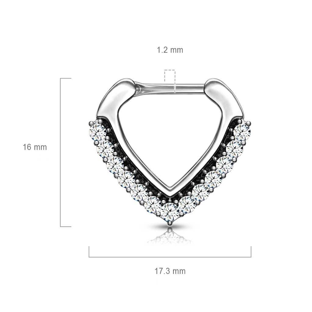 Piercing Septum Triangolo a scatto Zirconia Clicker