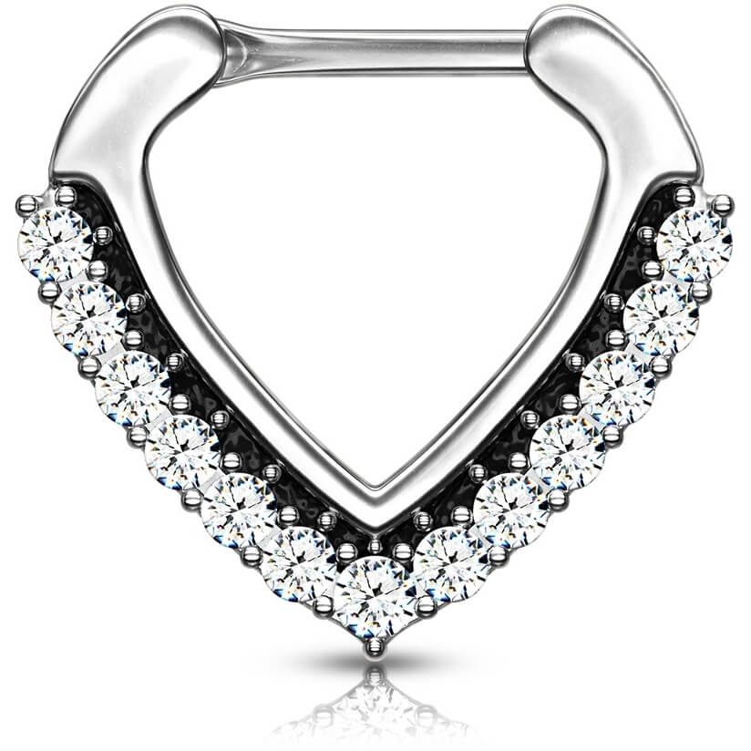Piercing Septum Triangolo a scatto Zirconia Clicker