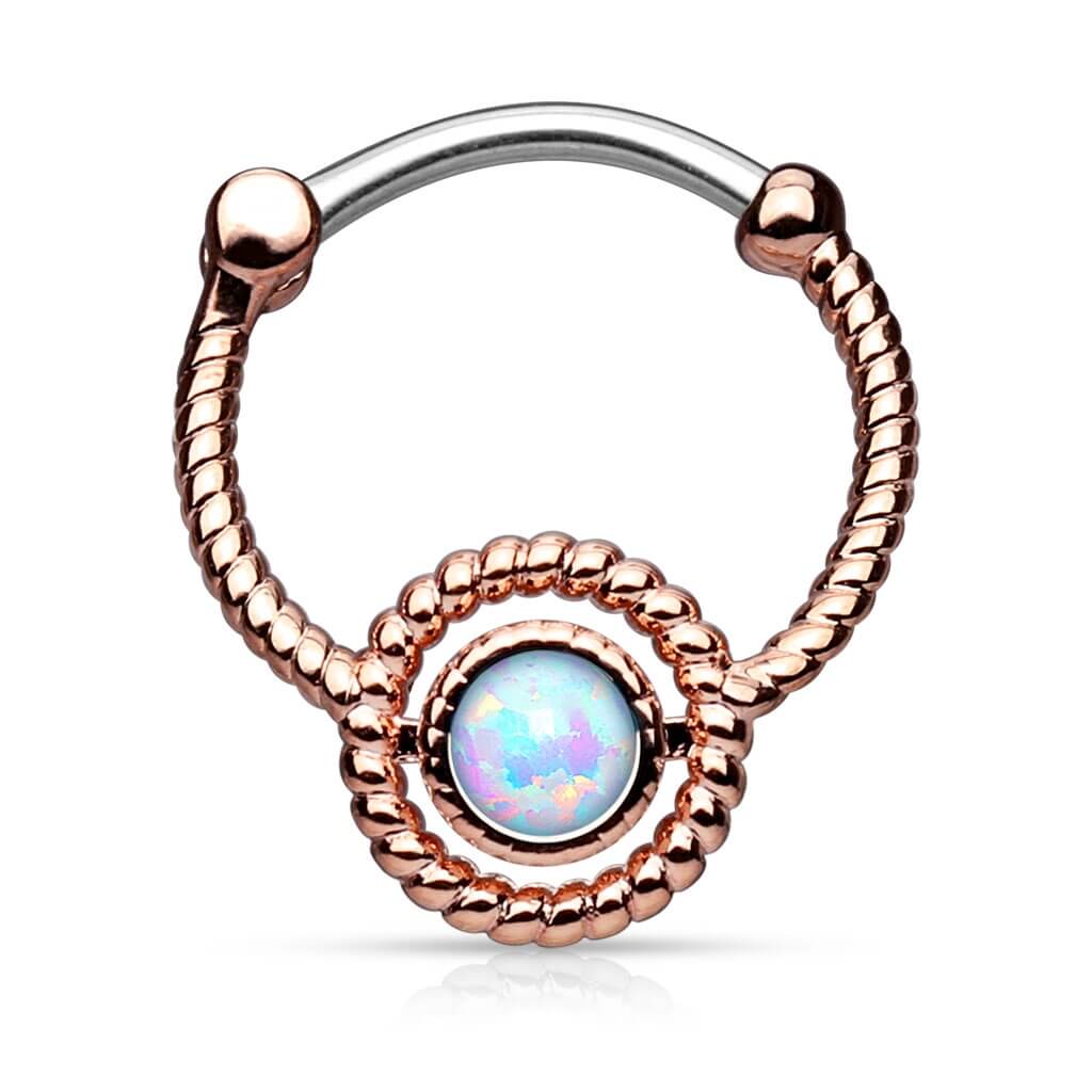 Piercing Septum Clicker con opale Clicker