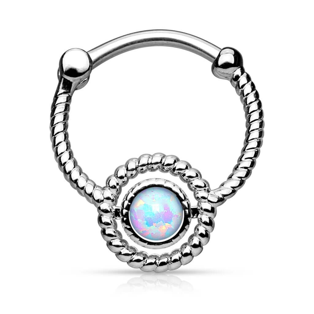 Piercing Septum Clicker con opale Clicker