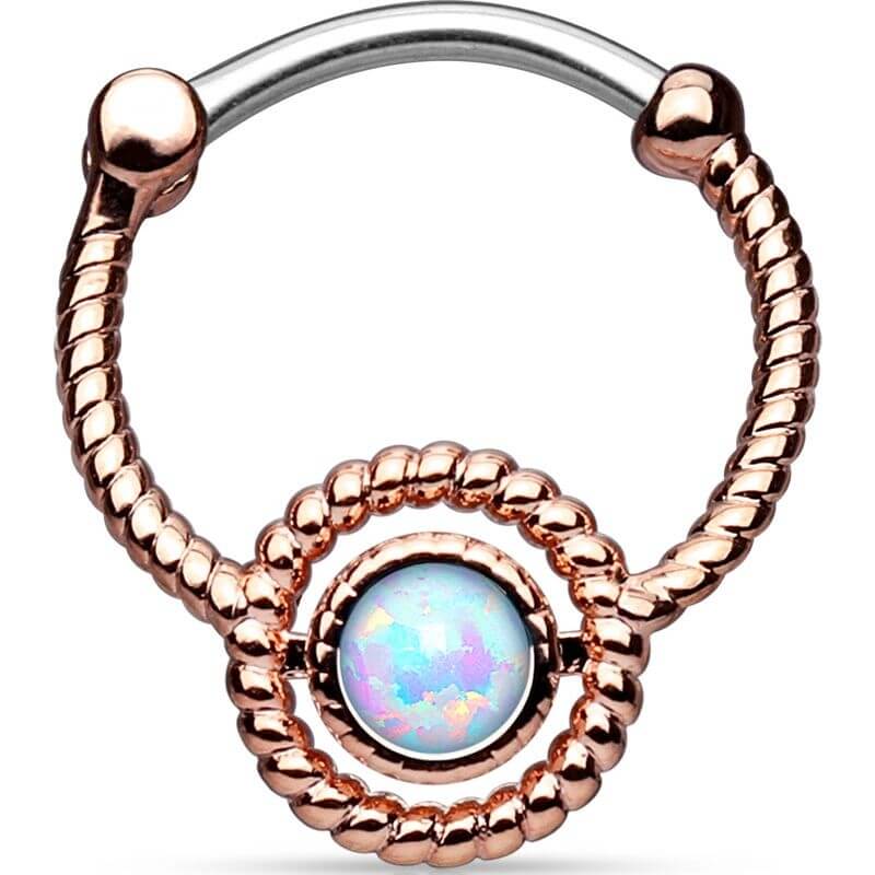 Piercing Septum Clicker con opale Clicker