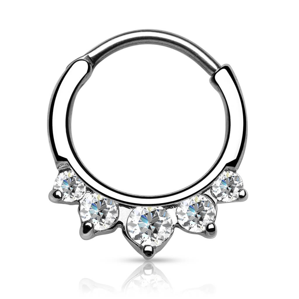Piercing Septum Clicker a 5 zirconi Clicker