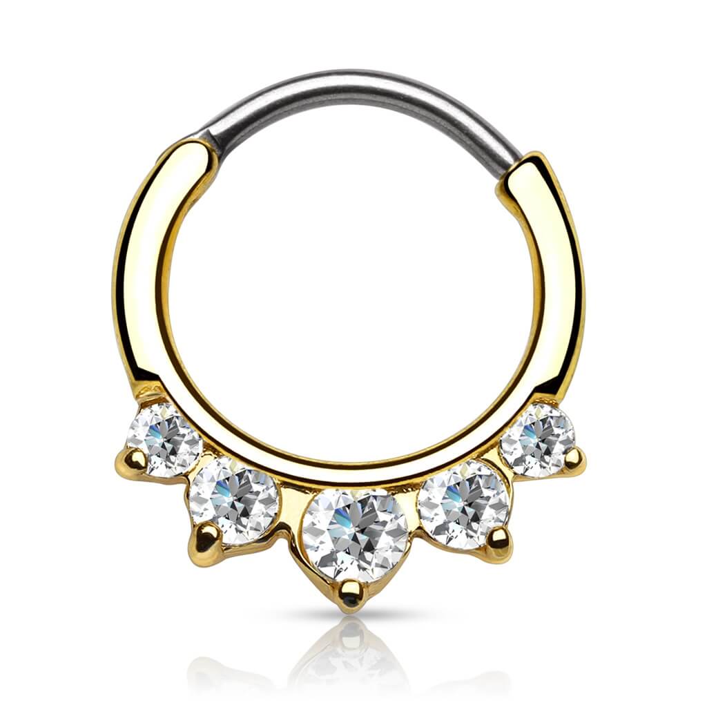 Piercing Septum Clicker a 5 zirconi Clicker