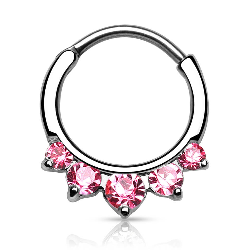 Piercing Septum Clicker a 5 zirconi Clicker