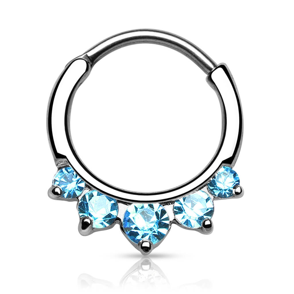 Piercing Septum Clicker a 5 zirconi Clicker