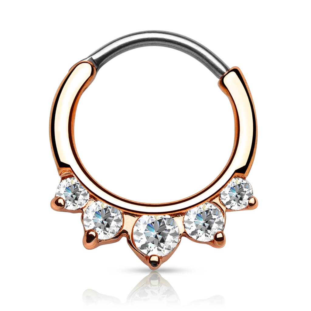 Piercing Septum Clicker a 5 zirconi Clicker