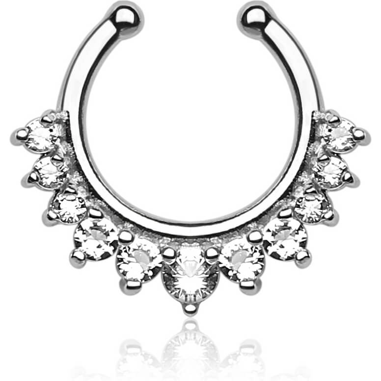 Fake Nasenpiercing Septum 11 Zirkonia Biegbar