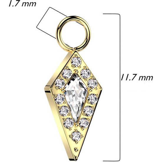 Titanio Accessori Pendente forma Acquilone di Zirconi