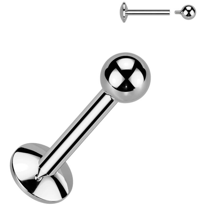 Titanium Labret ball 4mm base Internally Threaded
