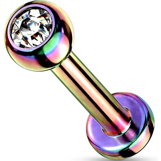 Titanium Labret Ball Zirconia Internally Threaded
