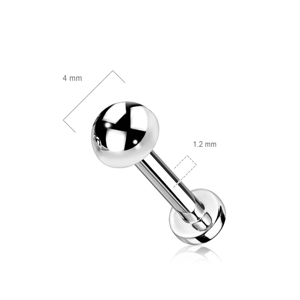 Titanium Labret Dome Internally Threaded
