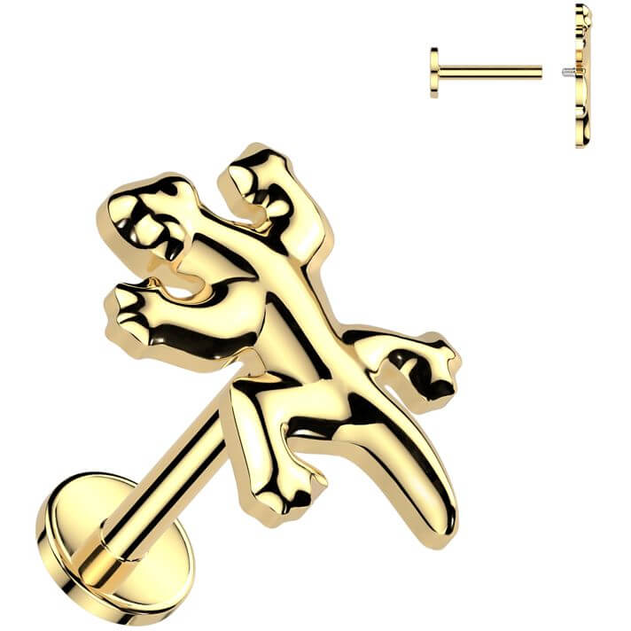 Titanium Labret lizard gecko Internally Threaded