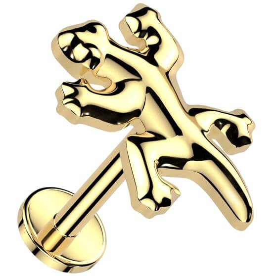 Titanium Labret lizard gecko Internally Threaded