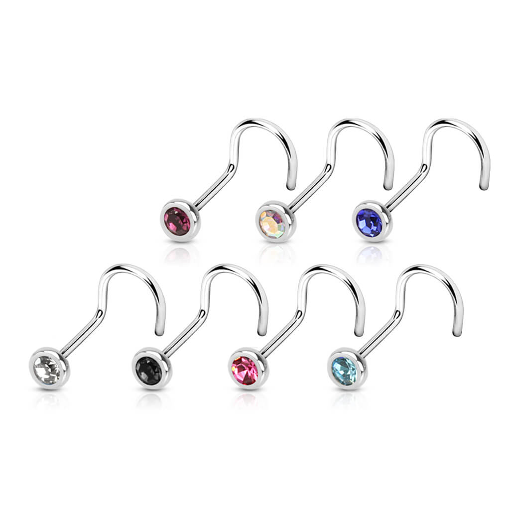 Nez Vis Zircone Ronde Argent