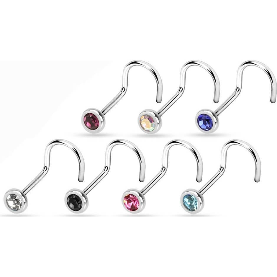 Nez Vis Zircone Ronde Argent