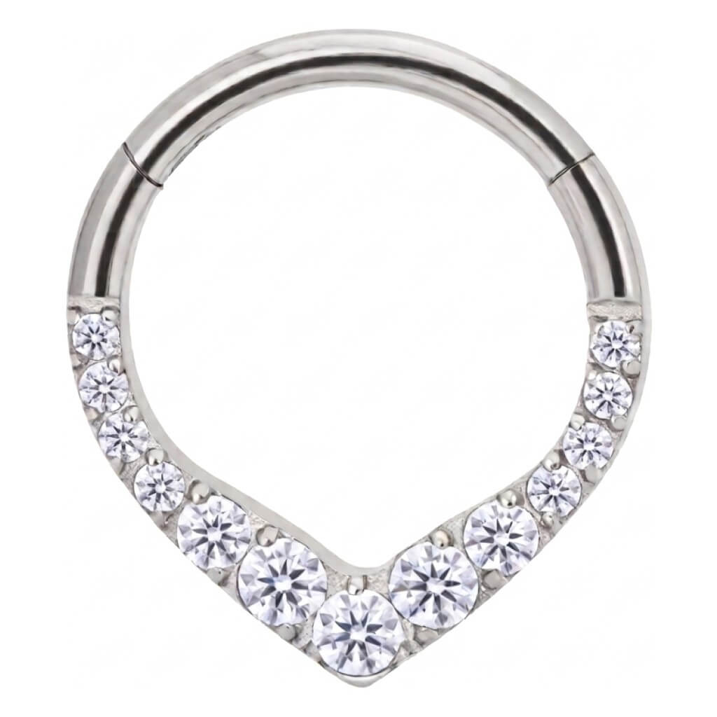 Titanium Ring Triangle Zirconia Clicker