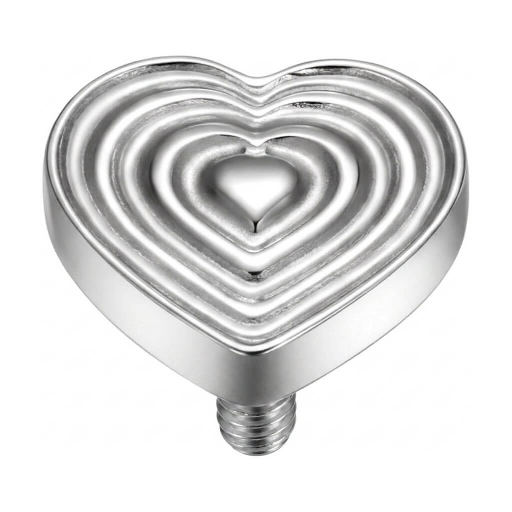 Titanium Top Layered Heart Shape Internally Threaded