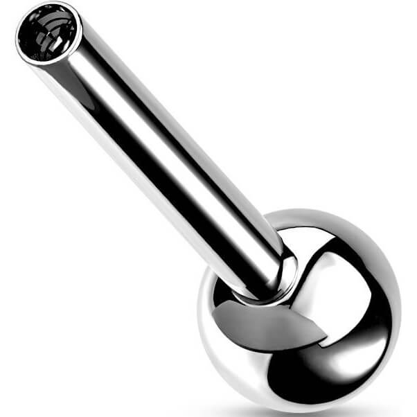 Titanium barbell pin with one ball Internally Threaded