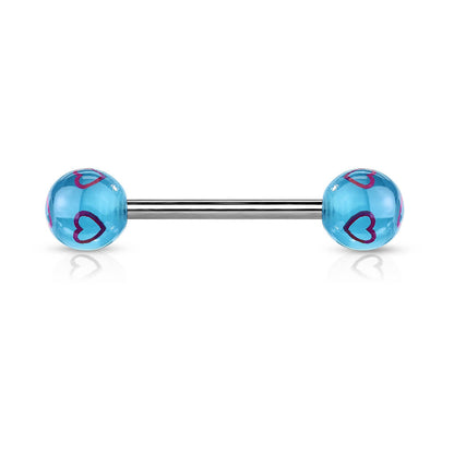 Barbell Acrylic Heart Ballls