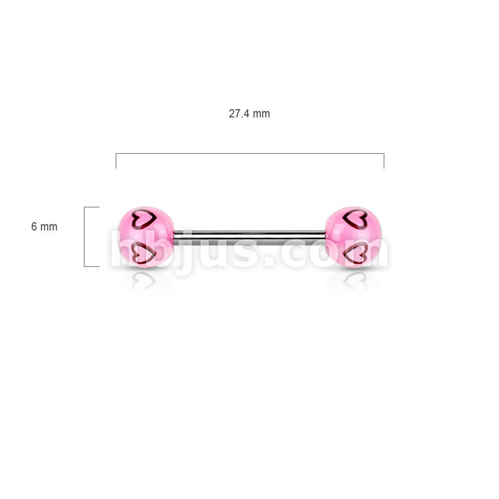 Barbell Acryl Kugel Herz