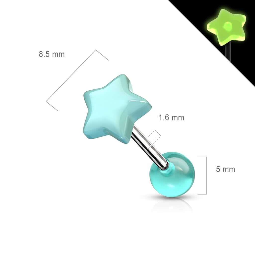 Barbell Lingua Stella luminescente al buio