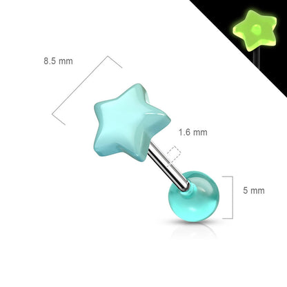 Barbell Lingua Stella luminescente al buio