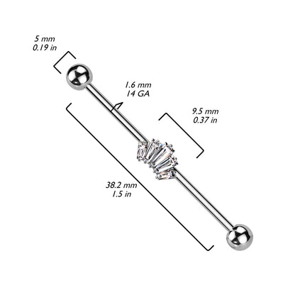 Industrial Barbell Krone Zirkonia