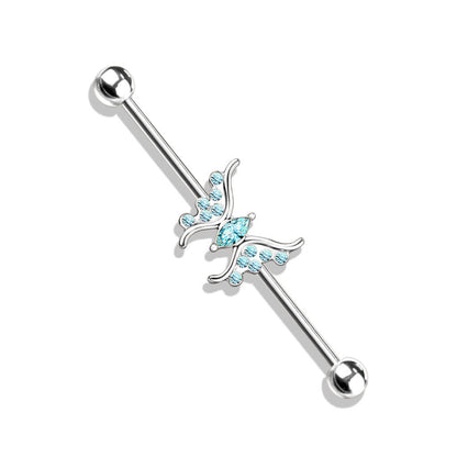 Industrial Barbell Butterfly Zirconia