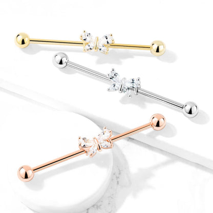 Industrial Barbell Butterfly Zirconia