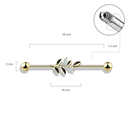 Barbell Industrial Zircone a foglia