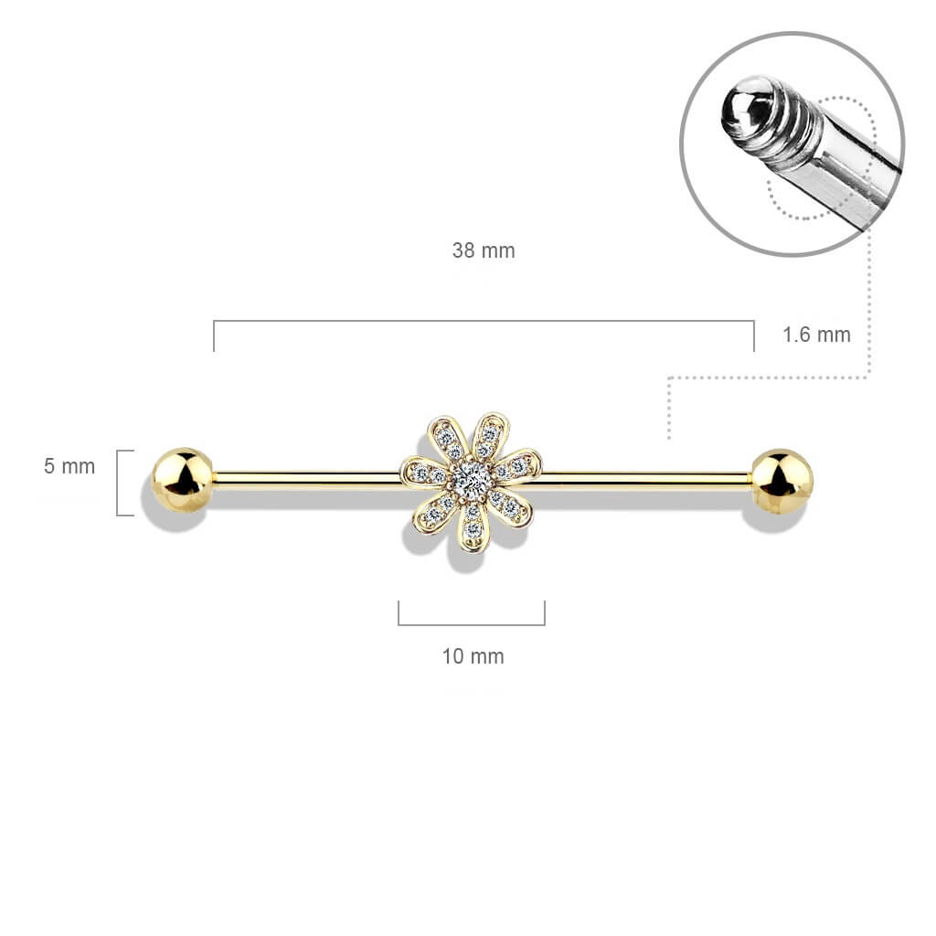 Industrial Barbell Blume Zirkonia