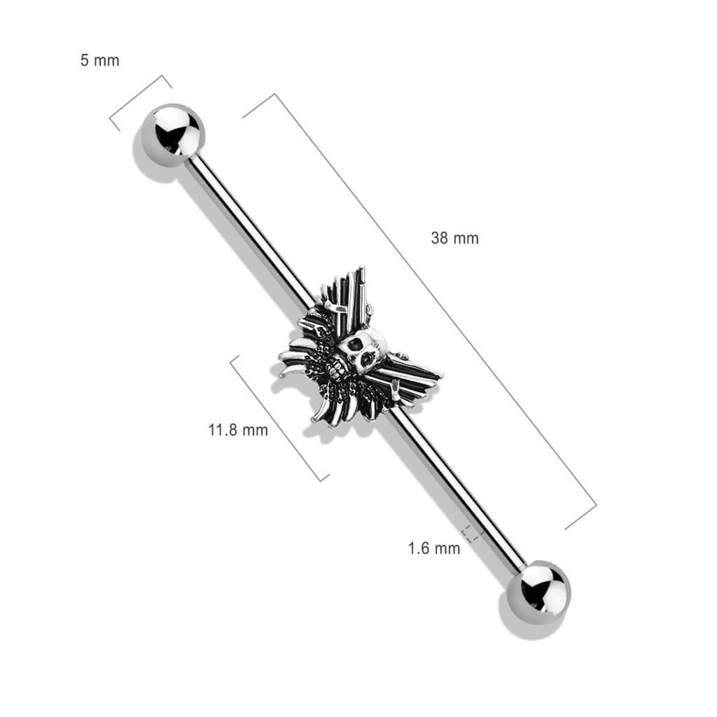 Barbell Industrial Calavera Mariposa