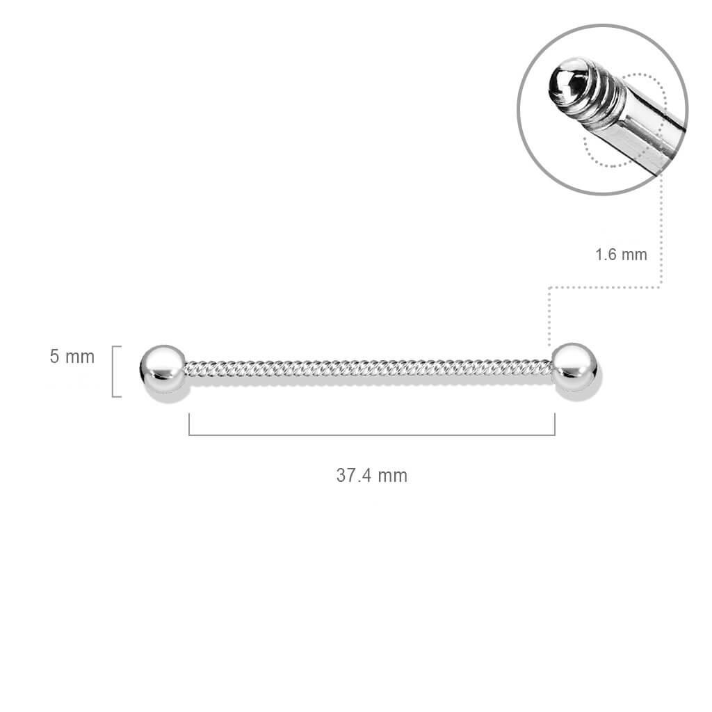 Industrial Barbell Ball Silver Rope