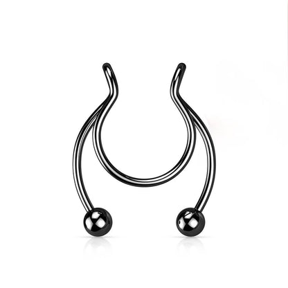 Faux Piercing au nez Boule en fer à cheval Pliable