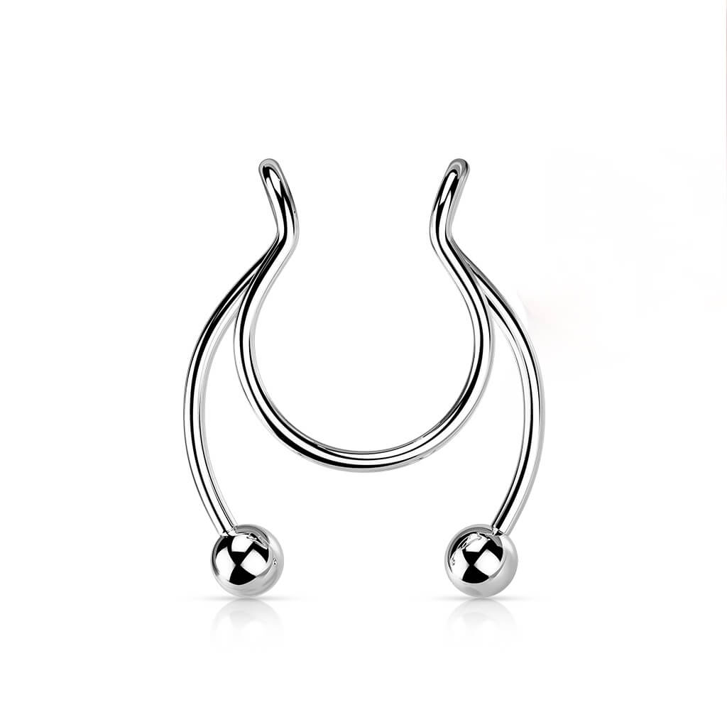 Faux Piercing au nez Boule en fer à cheval Pliable