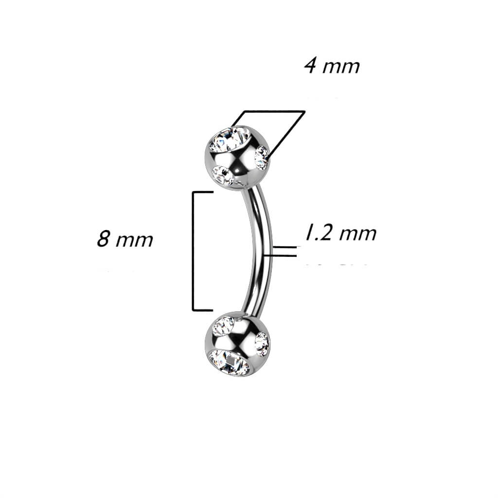 Sourcil Bille Argent Zircone