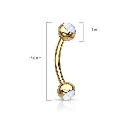 Eyebrow Piercing Ball Illumination Synthetic Stone