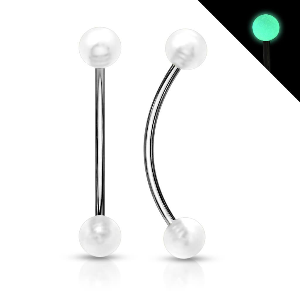 Curved Barbell Ball Glow in the Dark