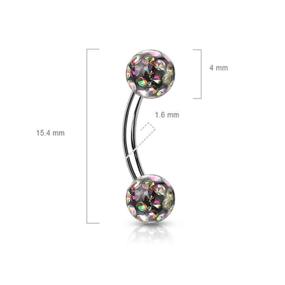 Eyebrow Piercing Ball Zirconia Internally Threaded