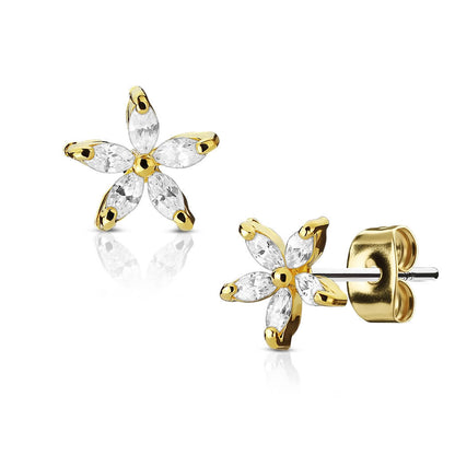 Bouton d'Oreille Fleur Zircone