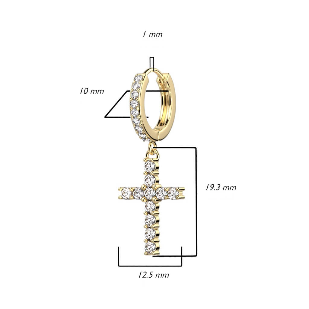 Kreuz beweglich Zirkonia Clicker