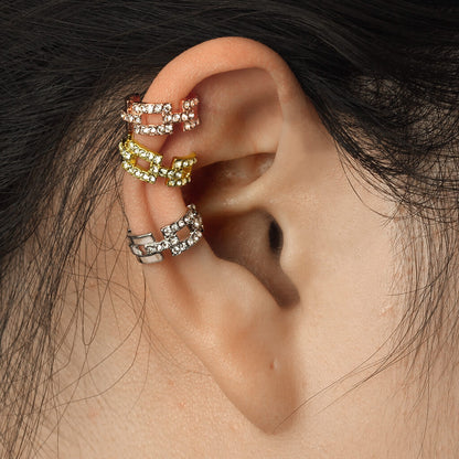 Earcuff Ear Cuff Cuadrado Circonita Flexible