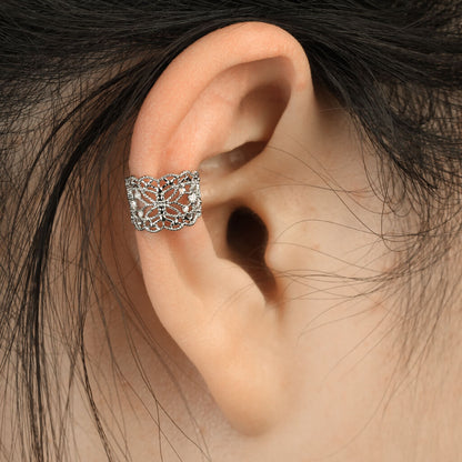 Manchette d'oreille Manchette d´Oreille Papillon Argent Zircone Pliable