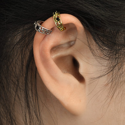 Earcuff Ear Cuff Zirkonia Schwarz Biegbar