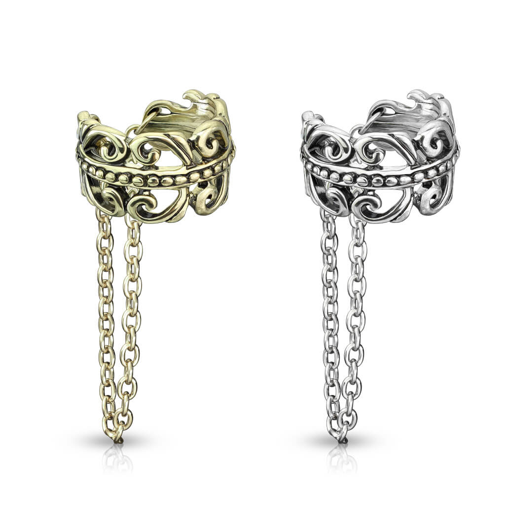 Earcuff Ear cuff catena celtica pendente Pieghevole